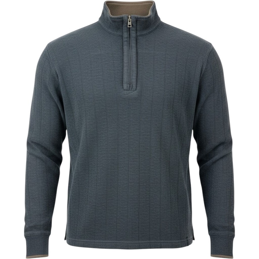 Columbia Quarter Zip Textured Men's L Large Long Sleeve Stretch Sweater